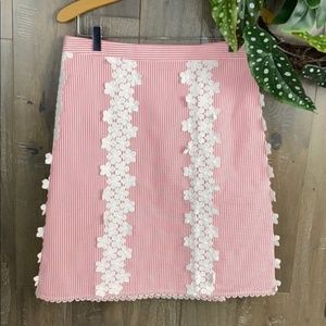 Draper James Pink and White Midi Skirt